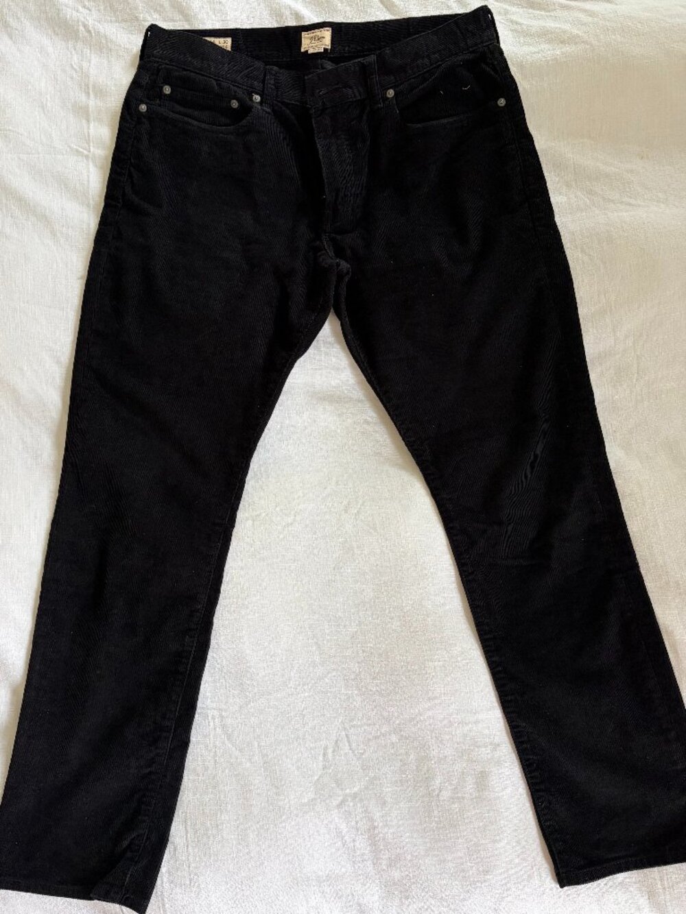 J.Crew 484 Slim Fit Corduroy Pants - Black - 34x30 - 5-Pocket